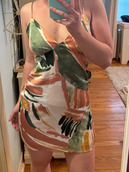 PacSun Dresses & Skirts - NWT Pacsun Abstract Print Slip Dress in Green & Tan